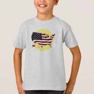 UNITED STATES OF AMERICA MAP AND FLAG T-Shirt