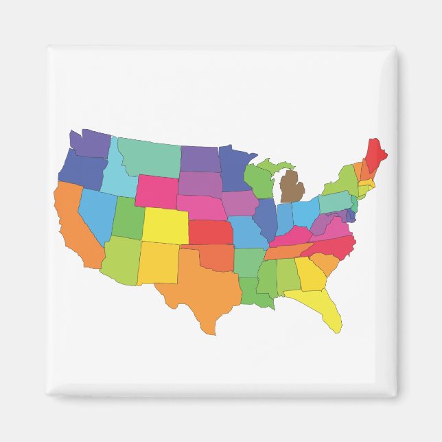 united states of america map magnet (Front)