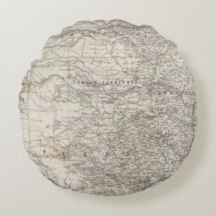 United States of America South Indian Territory Round Pillow