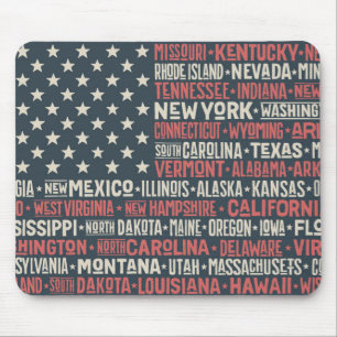 United States Of America  States & Capitals Mouse Pad