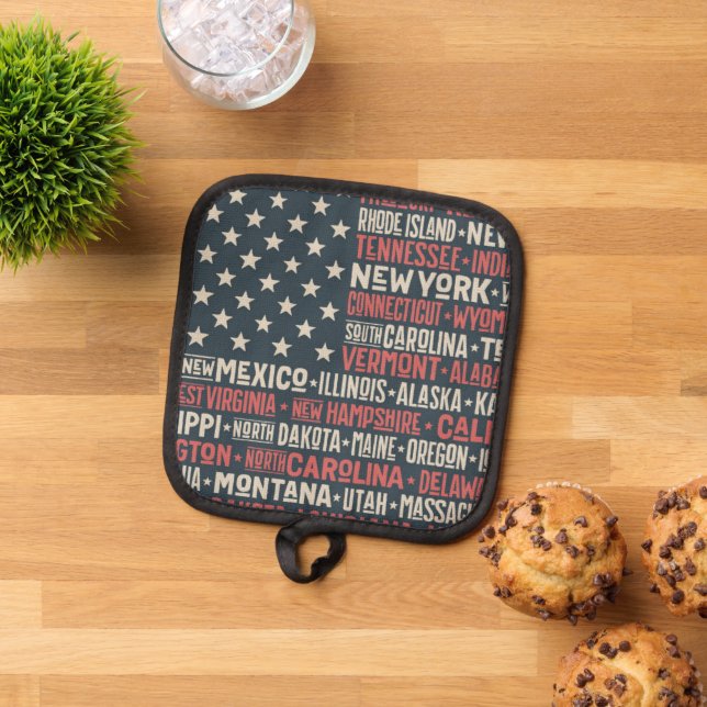 United States Of America |States & Capitals Pot Holder (Top Down)