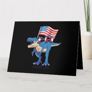 United States of America US Flag Dinosaur TRex Gno Card