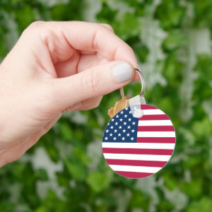 United States of America USA flag patriotic Keychain