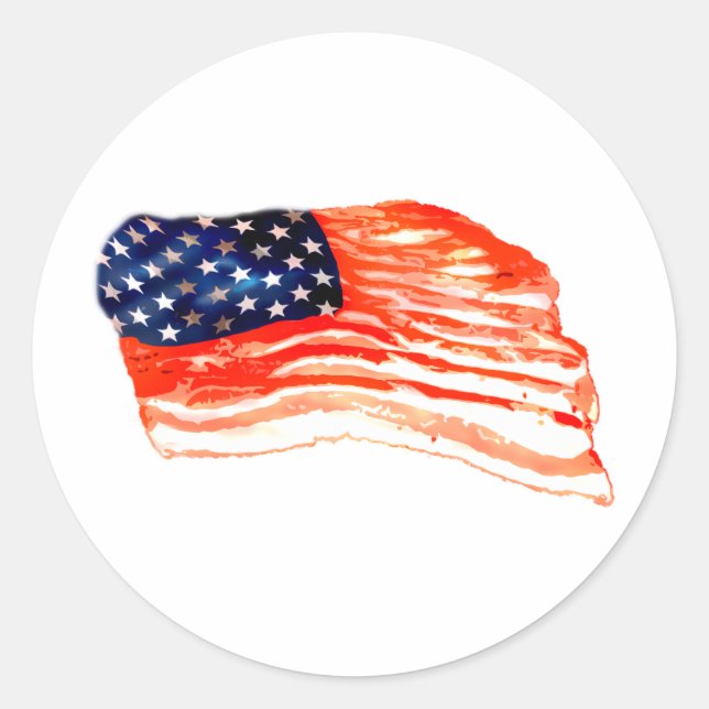 United States of Bacon Classic Round Sticker (Front)