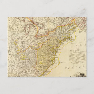 United States of North America Atlas Map Postcard