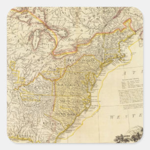 United States of North America Atlas Map Square Sticker