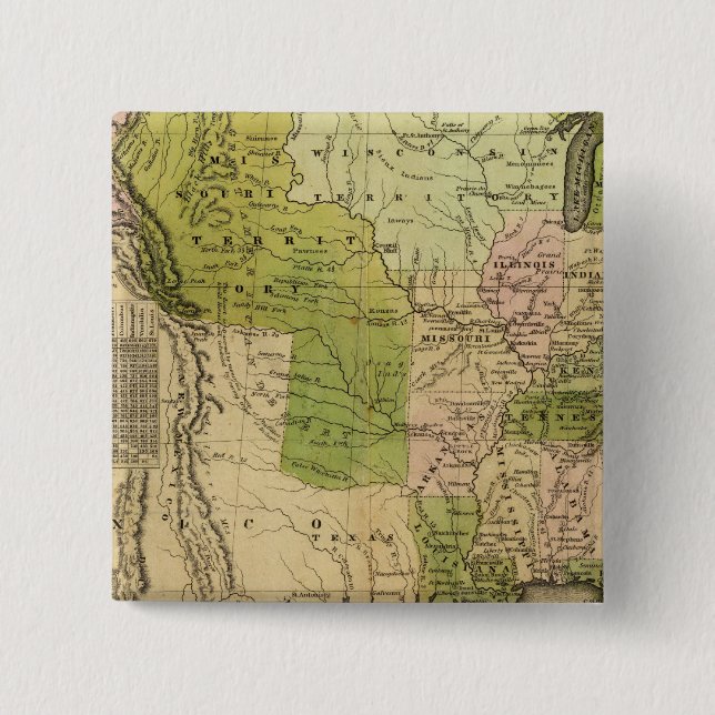 United States Olney Map 2 Inch Square Button (Front)