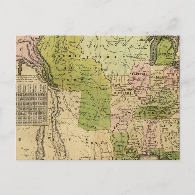 United States Olney Map Postcard (Front)