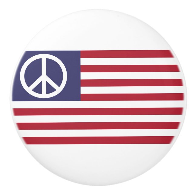 United States Peace Flag Ceramic Knob (Front)