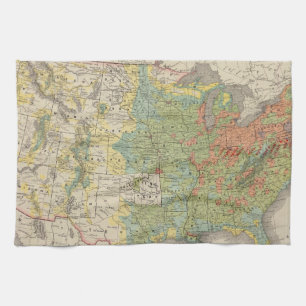 United States Population Density, 1890 Kitchen Towel