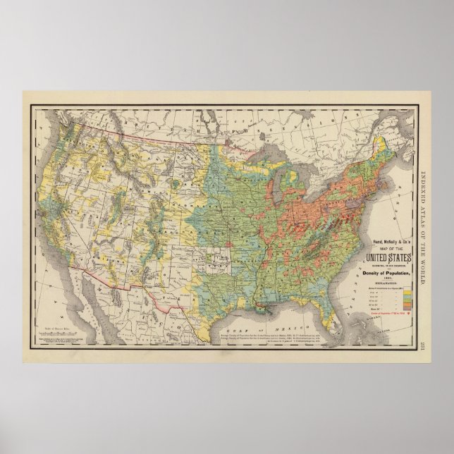 United States Population Density, 1890 Poster (Front)