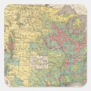 United States Population Increase, 1880-1890 Square Sticker