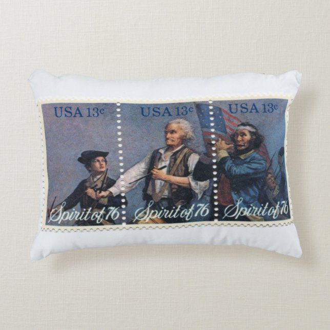 United States Postage Stamp Throw Pillow (Front)