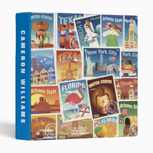 United States Postage Stamps   Add Your Text Binder