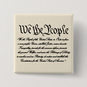 United States Preamble 2 Inch Square Button