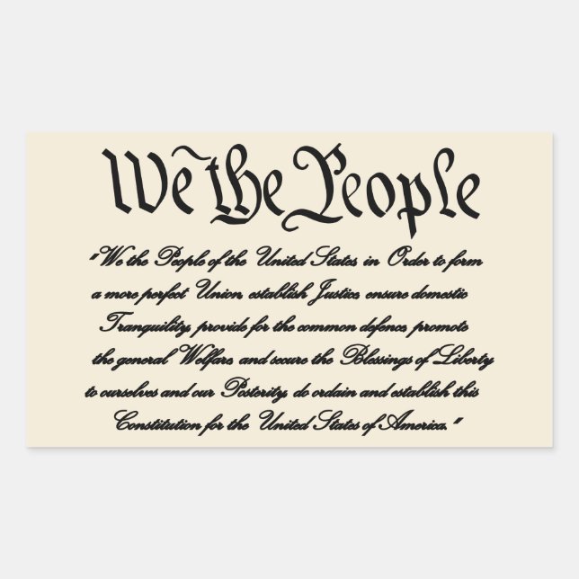 United States Preamble Sticker (Front)