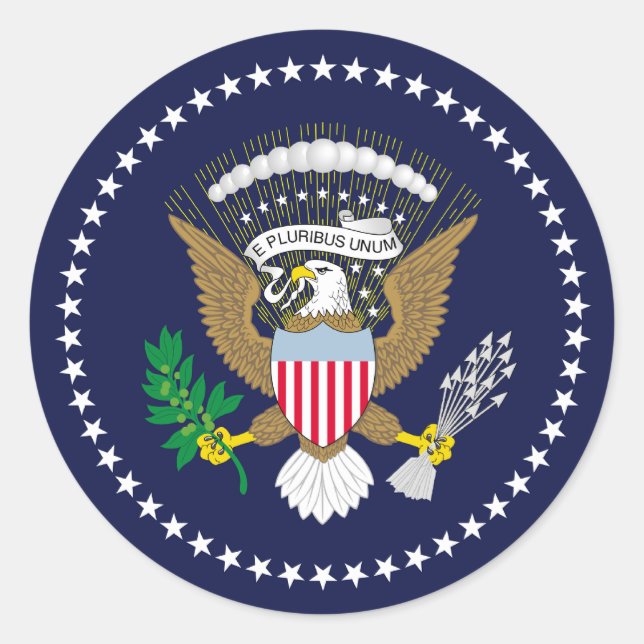 United States Presidential Classic Round Sticker (Front)