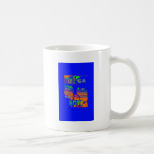 United States Psychedelic Hope: Blue Unity Art Coffee Mug
