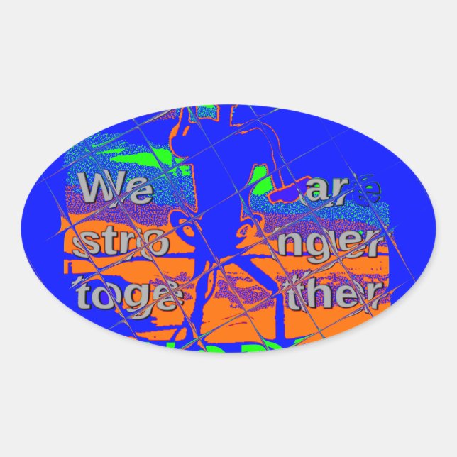 United States Psychedelic Hope: Blue Unity Art Oval Sticker (Front)