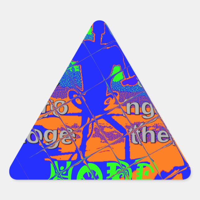 United States Psychedelic Hope: Blue Unity Art Triangle Sticker (Front)