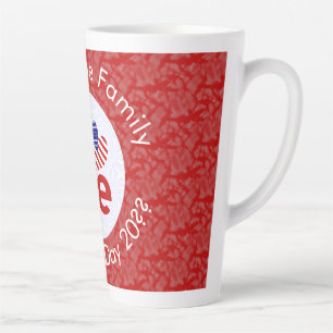 United States Red LOVE Flag Personalized Large  Latte Mug