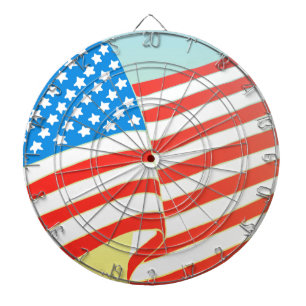 UNITED STATES Red White Blue American Flag Design Dartboard