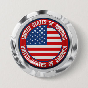 United States Round Emblem 3 Inch Round Button