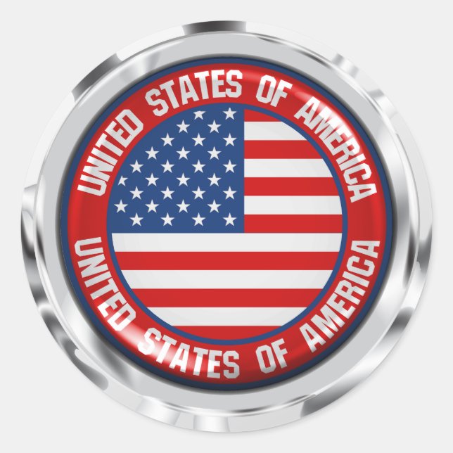 United States Round Emblem Classic Round Sticker (Front)