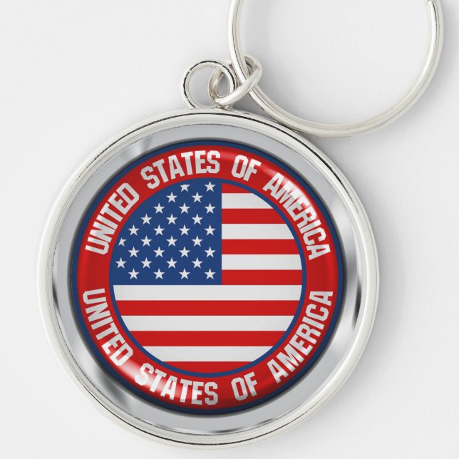 United States Round Emblem Keychain (Front)