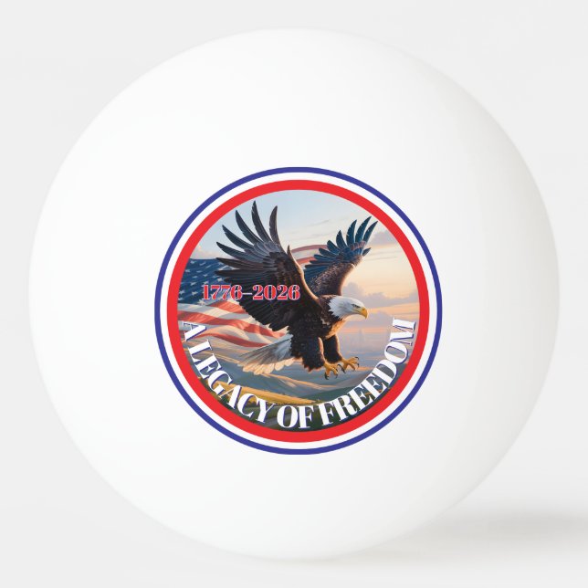 United States Semiquincentennial Bald Eagle White  Ping Pong Ball (Front)