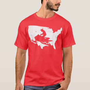 United States Snowmobile Riding Winter Sports Snow T-Shirt