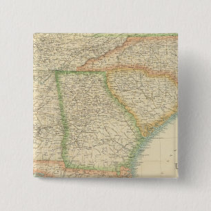 United States South Eastern States 2 Inch Square Button