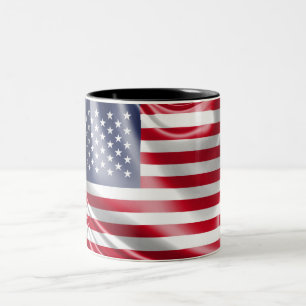 United States stars and stripes flag Two-Tone Coffee Mug