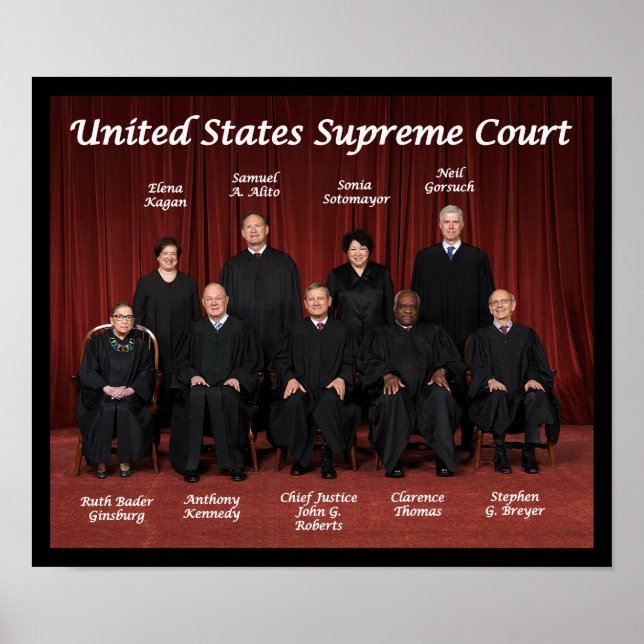 United States Supreme Court Justices Poster (Front)