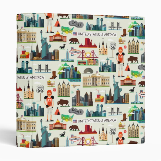 United States Symbols Pattern Binder (Front/Spine)