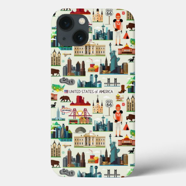 United States Symbols Pattern Case-Mate iPhone Case (Back)