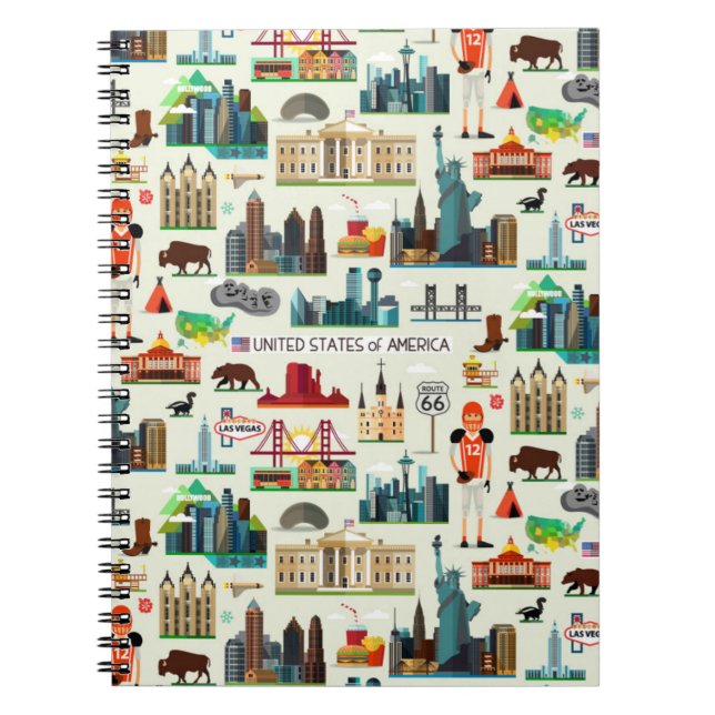 United States Symbols Pattern Notebook (Front)