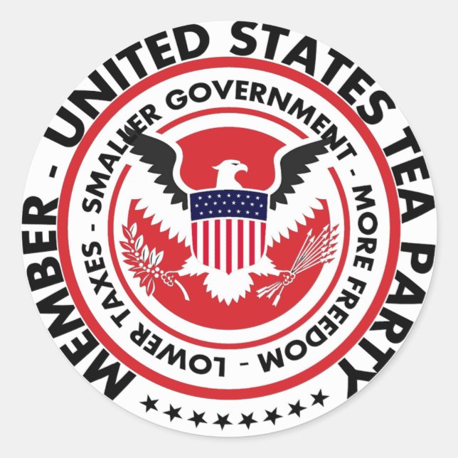 United States Tea Party Classic Round Sticker (Front)