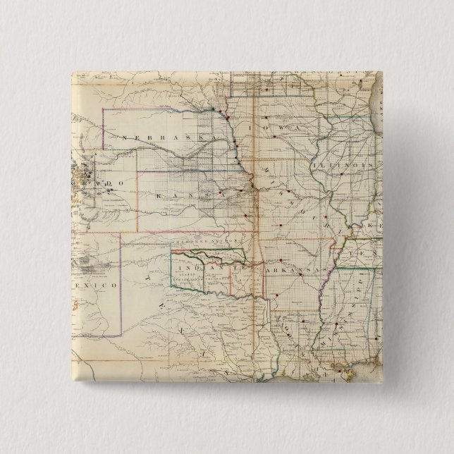 United States, Territories 2 Inch Square Button (Front)