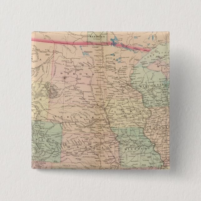 United States, territories 2 Inch Square Button (Front)