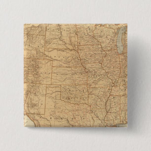 United States topographical features 2 Inch Square Button