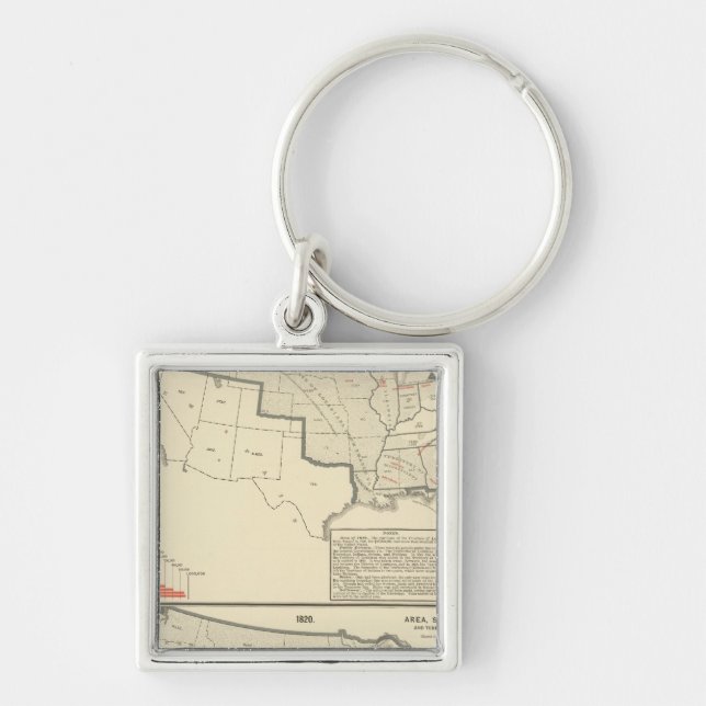 United States Two colour lithographed maps Keychain (Front)