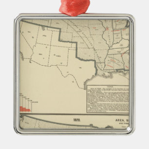 United States Two colour lithographed maps Metal Ornament