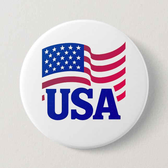 United States Unity Wave 3 Inch Round Button (Front)