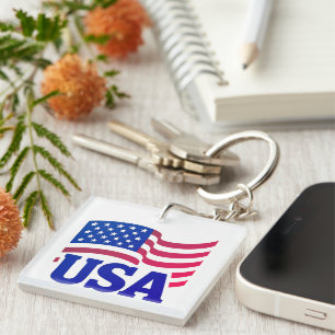 United States Unity Wave Keychain