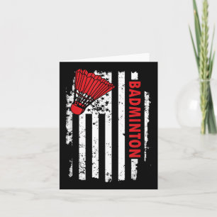 United States Usa Flag Badminton Player Card