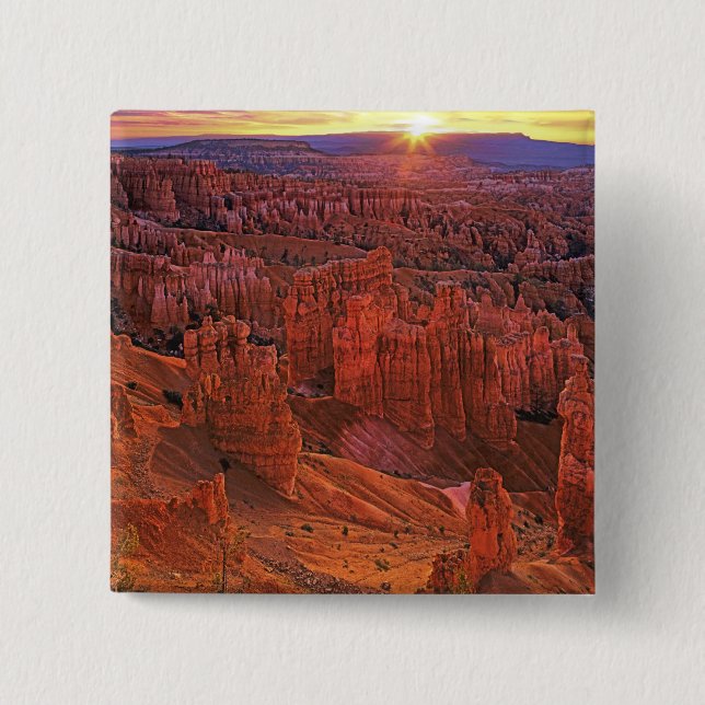 United States, Utah, Bryce Canyon National Park. 2 Inch Square Button (Front)