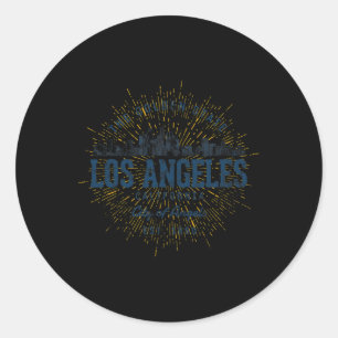 United States Vacation Souvenir Vintage Los Angele Classic Round Sticker