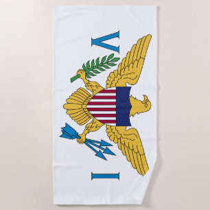 United States Virgin Islands Flag Beach Towel