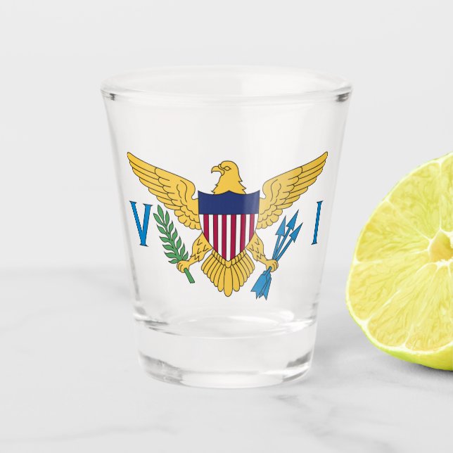 United States Virgin Islands Flag Shot Glass (Front)